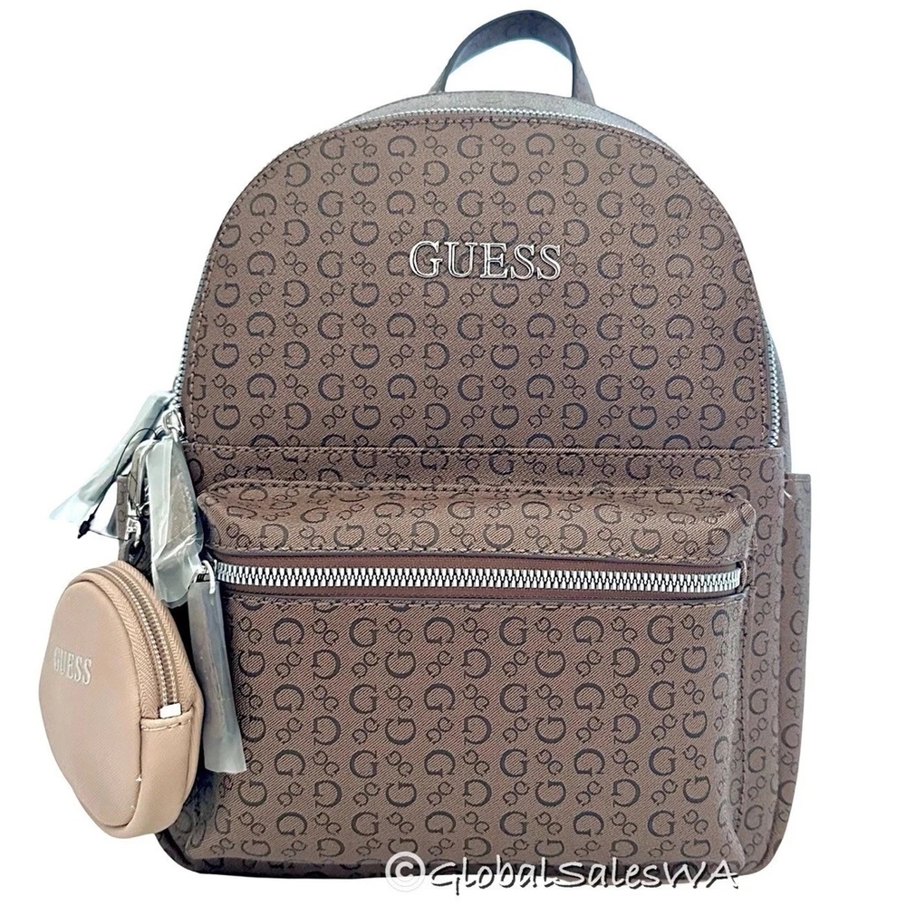 GUESS Brown Patterned Backpack